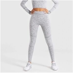 Gymshark Fleur Texture Leggings - Charcoal Marl